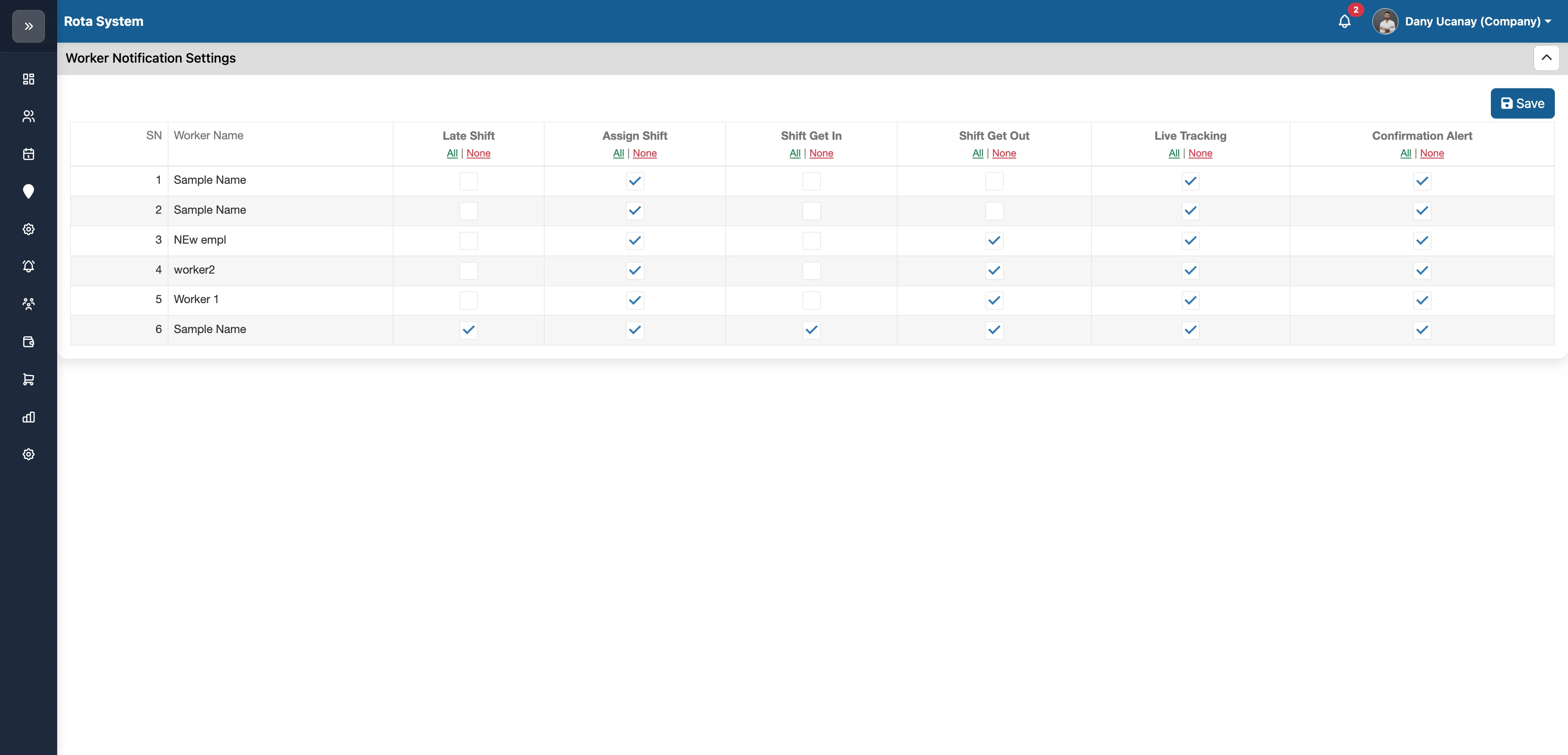 Worker Scheduling System (ROTA)