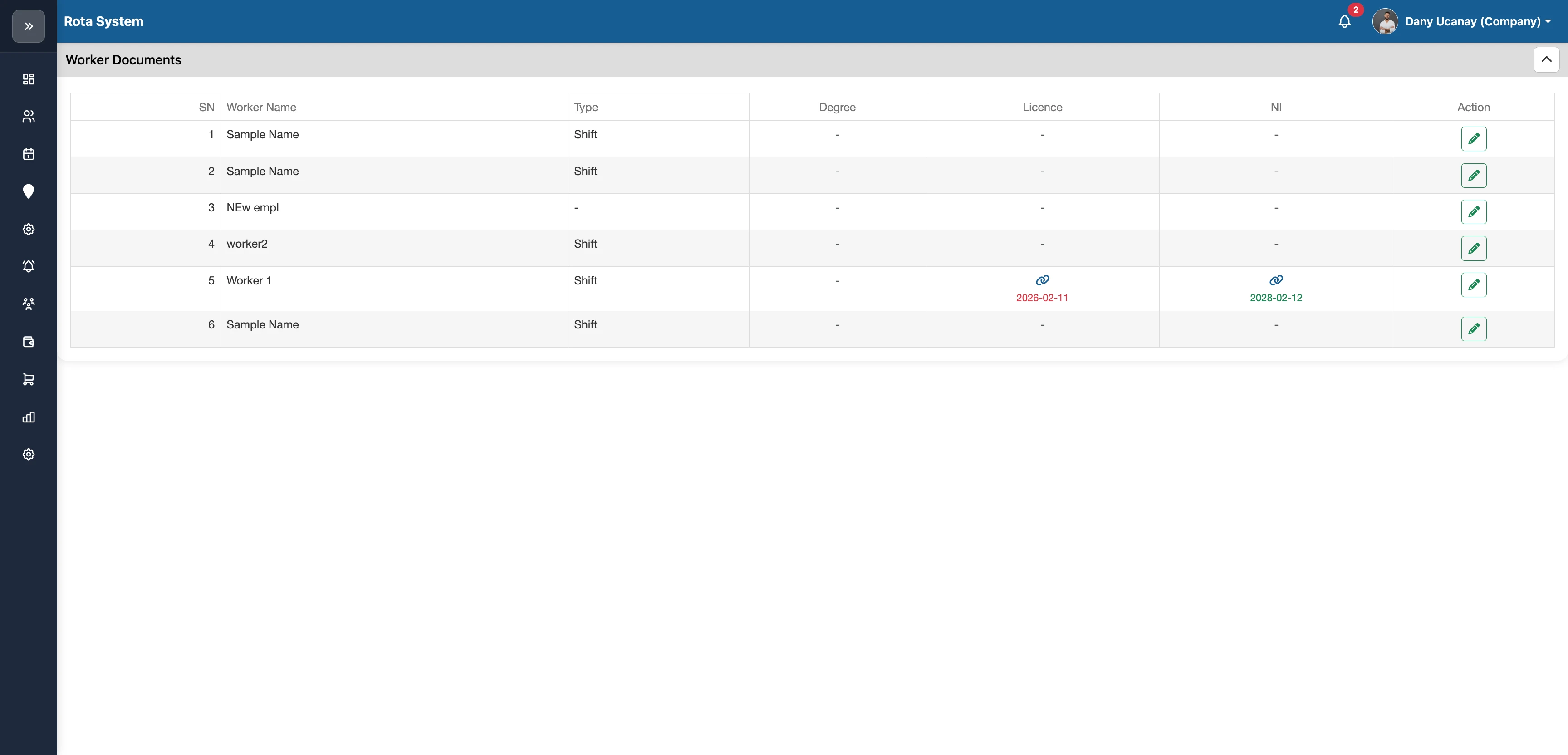 Worker Scheduling System (ROTA)